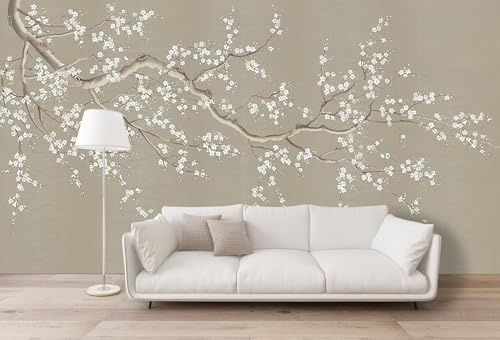 Naturempress Papel Pintado Pared 3D Papel Tapiz Rama Zen Flor De Ciruelo Fotomurales 3D Tv Fondo Pared Dormitorio Murales Papel Tapiz Moderno