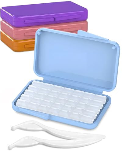 Dental Wax for Braces,Orthodontics Wax for Braces with 4 Box Fruit Braces Wax and 2 Applicator Tool（Mint Strawberries Oranges Grapes）