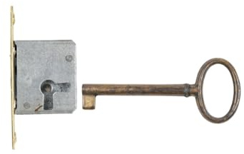 Holzando Möbelschloss Einsteckschloss mit Schlüssel 0012Q-3012 Rechts - Dornmaß 15mm - Halmlänge 52mm