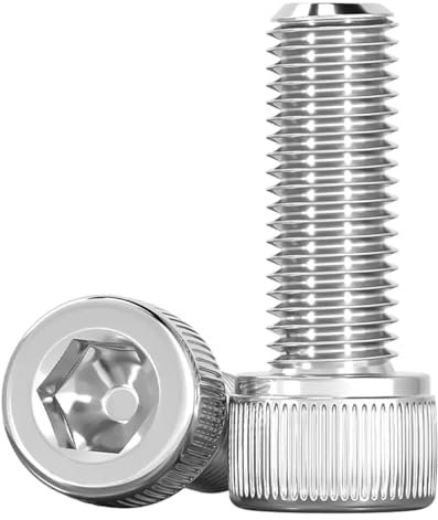 Drenky Socket Head Cap Screws Bolts 304 Stainless Steel Screws M8 X 20mm Socket Screws DIN 912 (ISO 4762) Cylinder Screws with Hexagon Socket, Pack of 10, M8 Fully Threaded Machine Screws