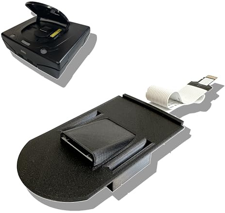 3D Printed Mount for Sega Saturn with SD Extension – Compatible with Fenrir, Fenrir Duo, Fenrir Lite, Terraonion MODE ODE – Sega Saturn Model 1 & 2