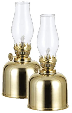 Petroleumlampe, Öllaterne mit plattiertem Metallsockel, Messing, Öllampe mit Glasdekor für den Innenbereich, Verstellbarer Schalter, Petroleumlampe für Esstisch und Schreibtisch, Öllaterne, Höhe 12