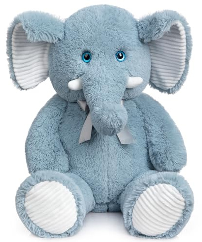 BEJOY XXL Großer Elefant Teddy Stofftier mit 3D Blauen Augen, Plüschtiere Weiches Kuscheltier für Kinder, 100cm