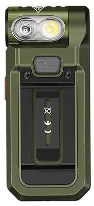 Fenix SW05R-rojo, cuerpo verde | LED blancos y rojos | Linterna de inspección y seguridad recargable | 150 lúmenes | 39 m | 49 horas máximo | Luz blanca de 3 niveles | Luz roja de 10 lúmenes | Cabezal