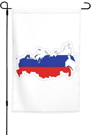 Russische Flagge, Karte, Druck, Gartenhaus-Flaggen für den Innen- und Außenbereich, Rasen und Heimdekoration, 30 x 45 cm