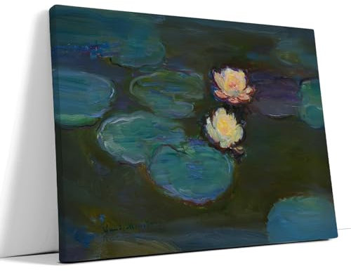 Akinda Art Gallery - Wanddruck 30 x 20 cm - Seerosen - Claude Monet - Impressionismus - Bild Schlafzimmer - Blumendekoration - Geschenkidee für Wohnkultur