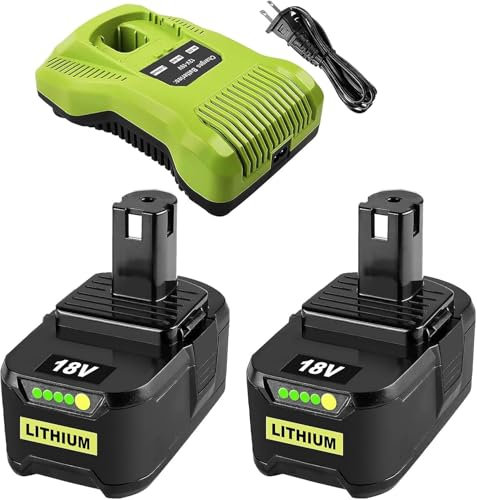 8.0Ah Ersatzakku für Ryobi 18V Akku RB18L50 RB18L40 RB18L25 BPL-1815 BPL-1820G BPL18151 BPL1820 P104 P105 P107 Werkzeugen Akku mit LED-Anzeige (2 Stück-8.0-C)
