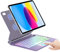 IVEOPPE Teclado iPad 11 A16 11 pulgadas/10 generación 10.9 Pulgadas, Teclado Touchpad Magic, Español Ñ, 7 Colores Retroiluminada, Magnético Flotante Diseño con Trackpad para iPad 11ª /10 Gen, Púrpura