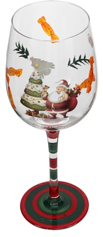 Warmhm Bicchieri Natalizi Da Babbo Natale in Cristallo Ornamenti Decorativi Senza Stelo Per Feste Invernali Brindisi Al Vino Acqua Succhi Uso Personale o Regalo Di Capodanno