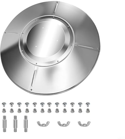 TONIXY Escudo reflector para calentador de patio al aire libre, protector térmico de aluminio mejorado, piezas de repuesto para calentadores de propano al aire libre (4+1 con espaciador)