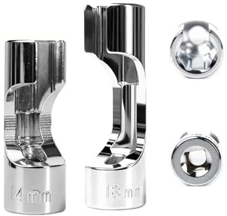 Jeu de 2 douilles pour enlever les tuyaux d'huile - Outil spécial pour desserrer et serrer - Disponible en deux tailles (14 mm et 18 mm) - Idéal pour les électriciens automobiles, mécaniciens et