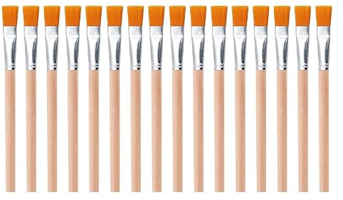 16 Pièces Brosses pour Flux de Soudure, Ensemble de Brosses en Nylon à Manche en Bois pour Application de Colle, Soudage, Nettoyage, Peinture, Réparation Électronique - Largeur 10mm Longueur 14cm