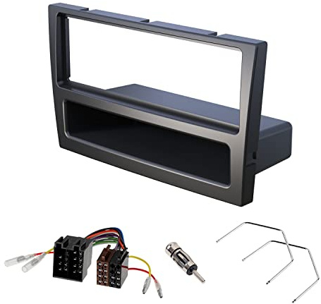 Audioproject A189 - Opel Autoradio Einbauset Radioblende - für Corsa C Combo Omega B Astra G Vectra C Meriva A Agila Tigra Signum - Radioadapter ISO Entriegelungsbügel schwarz