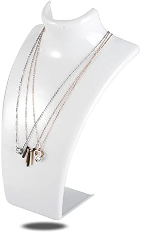 Schmuckbüste Weiß Mannequin Schmuckständer, Anhänger Halskette Halter, Mannequinkopf, Schmuckständer, Büste Ohrringe Kunststoff Mannequin Ständer (Weiß)