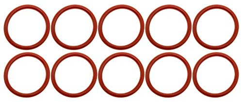 10 x O-ring 34,9 x 4,2 mm kompatibel för DeLonghi brygggrupper, ECAM ESAM EAM EPAM röd silikontätning inuti 34,9 mm utsida 43,3 mm