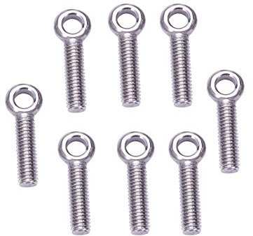 MroMax M6 x 25 mm Maschinen-Schulterschaukel Hebeöse 304 Edelstahl metrisches Gewinde 8 Stück