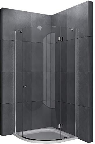 Alpenberger Duschkabine 120 x 120 cm | Eckeinstieg Dusche aus 2 Duschtüren und Seitenteilen aus Sicherheitsglas ESG | Komplettdusche Glasdusche | Eckduschkabine