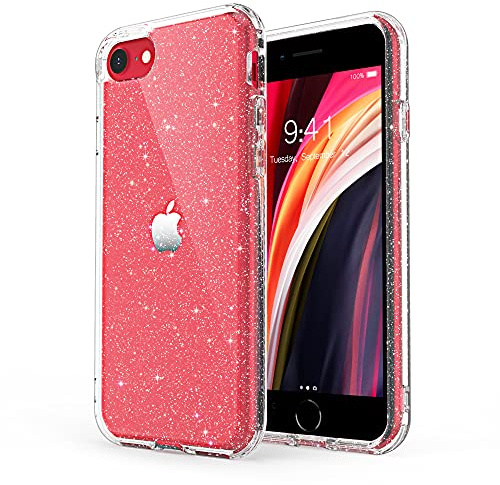 ULAK Case for iPhone SE 3rd Generation 2022/SE 2020, Clear Glitter