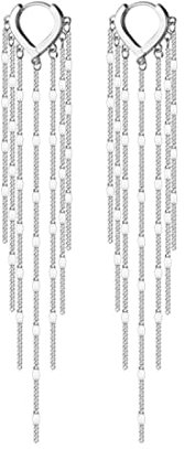 925 Sterling Silber lange Ohrringe für Frauen,Lange silberne Ohrringe,Sterlingsilber- für Frauen, Party 8.5 cm,Hochzeiten,für Bräute, mit dünnem Faden