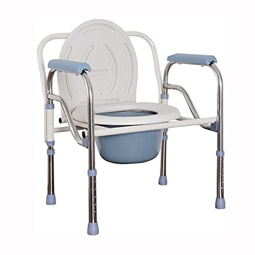 YUXINCAI Klappbarer Nachttisch-Toilettenstuhl - Bariatrische Toilettensitz Extra Breit Verstellbar Mit Griffen Und Eimer rutschfeste Beinauflage Für Erwachsene, Handicap, Ältere Menschen