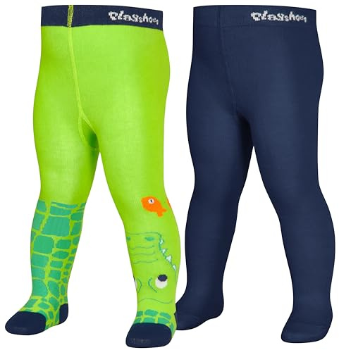 Playshoes Unisex barnstrumpbyxor, Krokodil uppsättning av 2, 122-128