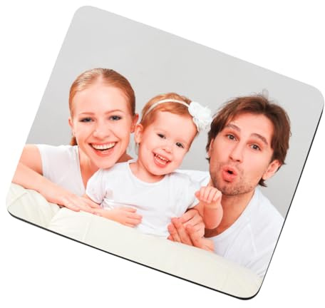 Herz & Heim® Personalisiertes Mousepad mit Wunschname oder Foto - Mauspad mit eigenem Foto für Büro & Homeoffice - Fotomousepad als personalisierbares Geschenk