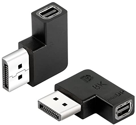 GELRHONR Adattatore Mini DisplayPort a DisplayPort 8K, versione 1.4 Mini DP femmina a DP maschio convertitore non bidirezionale, 8K (7680X4320) @60Hz Ultra HD-2PCS