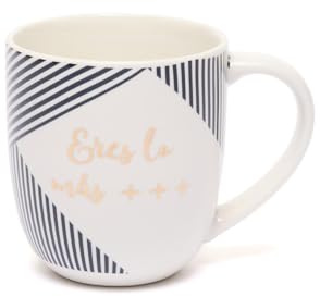 DRAEGER PARIS 1886 - Taza Cerámica de Diseño Chic en Azul o Rosa - Mensaje Personalizado en Oro - Capacidad 320 ml - Decorativa y Apta para Lavavajillas