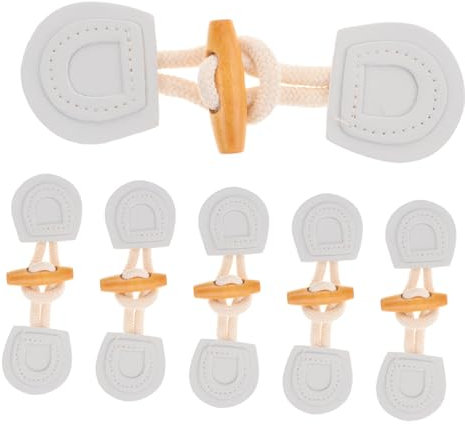 ULDIGI 6paare Hornknöpfe Leder Knebelknöpfe Mit Öse Geeignet Für Wollmäntel Pullover Und Jacken Langlebige Bekleidungsaccessoires Für Schneidereien Und Haushalte