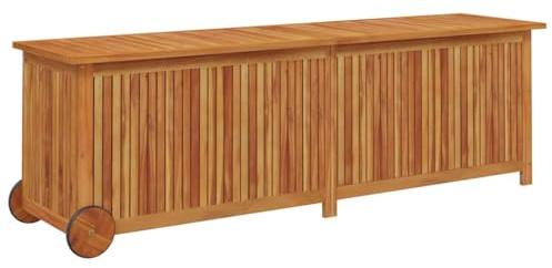 vidaXL Gartentruhe mit Rollen 150x50x58 cm Massivholz Akazie