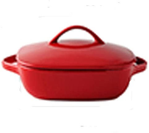 LUCBEI Baking Dish Ceramic Baking Dish with Lid,Ceramic Deep Lasagna Pan,Casseroles Dish with Lids,Pasta,Dinner, Banquet,Thanksgiving（red） Lasagna Pans