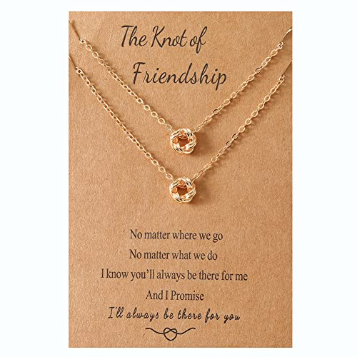 Friendship Matching Necklaces for Best Friend Birthday Christmas Graduation Gift for Best Friends Necklaces for 2 Long Distance Relationship Friendship Gifts for Womens Knotted Necklace