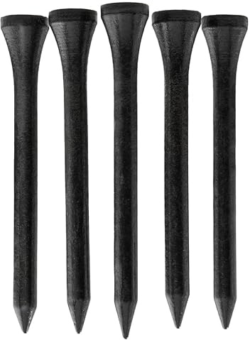 TH Golf Golf-Tees aus Bambus, umweltfreundlich, nachhaltig, 70 mm, 1000 Stück, Schwarz