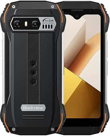 Blackview N6000 Mini Smartphone Incassable, Ecran 4.3'', 48MP+16MP Caméra, Helio G99 16Go+256Go, IP68 IP69K Etanche Android 13 Téléphone Débloqué Robuste, Mode Gant, Batterie 3880mAh, GPS NFC Orange
