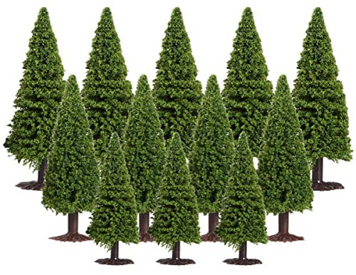 EXCEART 15 Stücke Mini Weihnachtsbaum Deko Modellbau Modell Bäume Architektur Miniatur Ornamente Kunststoffbäume Modellbäume Modelleisenbahn Eisenbahn Landschaftsbau Micro Landschaft