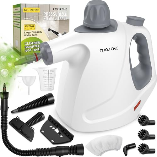 Limpiador de vapor a presión de mano, limpieza de vapor natural para el hogar con juego de accesorios de 9 piezas, limpiador de vapor multisuperficie para cocina, baño, ventanas, asiento