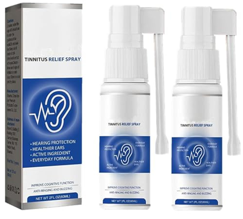 Tinnitus Relief Spray, 60ml Tinnitus Relief for Ringing Ears, Tinnitus Relief Spray, Ohrenschmalz-Reinigungs-Pflegespray (2pcs)