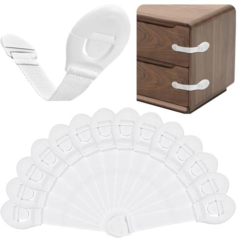 Wantli 14 Pezzi Blocca Cassetti Per Bambini, Bambini Chiusure Sicurezza Con Potente Adesivo Nessun Trapano Necessarioc, Blocca Cassetti Per Bambini, Per Armadietto, Cassetto, Armadio, Frigorifero