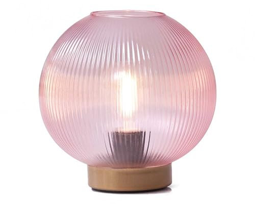 HAB & GUT -LED239- Lampada Decorativa con Sfera di Vetro Rosa Batteria Permanente Bianco Caldo