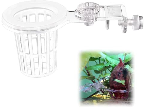 DONGKER Tazza Piante per Acquario,Vaso Pianta da Appendere con Supporto Regolabile in Altezza 5 cm per Acquari da Spessore Parete Meno di 1,5 cm/0,6