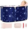 Portable Bath Adult, 120x55x50cm Non-Inflatable Foldable Bathtub with Cushions, Standing Soaking Bath Tub for Hot Bath Ice Bath