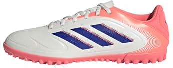 adidas Unisex-Adult Copa Club Pure 3 Turf, Off White/Lucid Blue/Signal Coral, 8