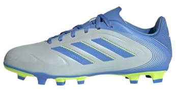adidas Unisex Kids' Bota de fútbol Copa Pure 3 Club césped Natural seco/multisuperficie (Adolescentes), Halo Blue/Blue Fusion/Lucid Lemon, 34