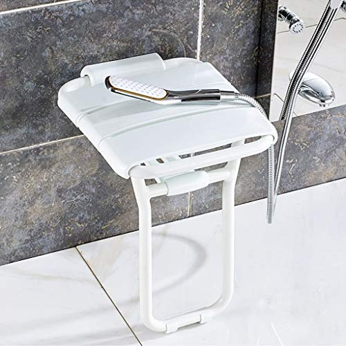 Sedile da doccia pieghevole per anziani e disabili, montaggio a parete, panca da bagno con superficie antiscivolo, sedia bianca per doccia per bagno, supporta fino a 200 kg