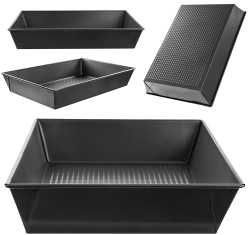 KADAX Moule à gâteau rectangulaire en acier antiadhésif, moule à gâteau rectangulaire en acier pour gâteau, pain grillé, cheesecake, brownie, moule à cake, répartition de la chaleur, facile