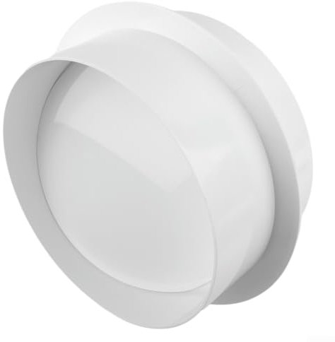 Eawfgtuw Clapet anti-retour en PVC pour ventilateur de salle de bain, cuisine, tuyau rond, empêche la circulation d'air inversée, clapet anti-retour de ventilation blanc (200 mm)