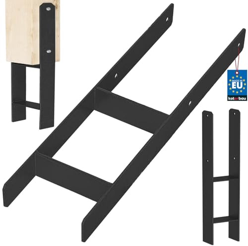 KOTARBAU® H Pfostenträger zum Einbetonieren 160x600 mm, H Anker | Bodenanker, Pfostenanker für Zaunpfosten & Holzbalken, Balkenschuh aus pulverbeschichtetem Stahl, Schwarz