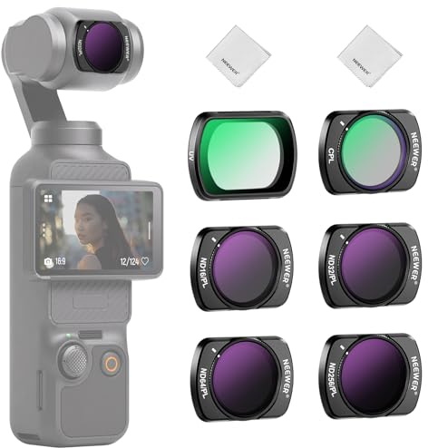 NEEWER Magnetisches ND/PL + CPL + UV Filterset, kompatibel mit DJI Osmo Pocket 3 / Pocket 4 / Xtra Muse, ND16/PL, ND32/PL, ND64/PL, ND256/PL – Objektivfilter Zubehörset