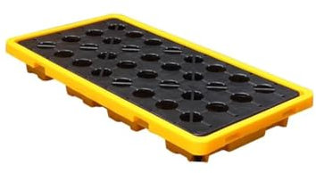 Genérico Bandeja Modular para derrames de petróleo, Plataforma para bidones de 80 L con Drenaje y Compartimentos para montacargas, Rejilla Industrial para Pintura y Productos químicos, solución durad