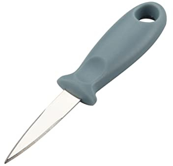 JECOMPRIS Cuchillo Para Ostras y Almejas Tamaño Medio Acero Inoxidable Mango Plástico Protector Seguridad Utensilio Marisco Para Uso Doméstico Apertura Fácil